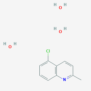 molecular formula C10H14ClNO3 B12867664 5-Chloroquinaldine trihydrate 