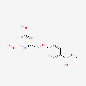 molecular formula C15H16N2O5 B12867682 Methyl [4-(4,6-Dimethoxypyrimidin-2-yl)methoxy]benzoate 