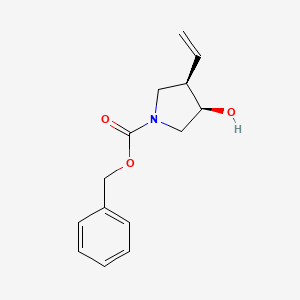 molecular formula C14H17NO3 B12867801 cis-Benzyl 3-hydroxy-4-vinylpyrrolidine-1-carboxylate 