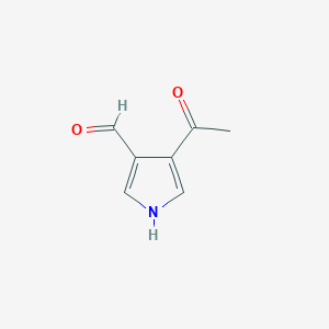 molecular formula C7H7NO2 B12867815 4-acetyl-1H-pyrrole-3-carbaldehyde CAS No. 24445-11-2