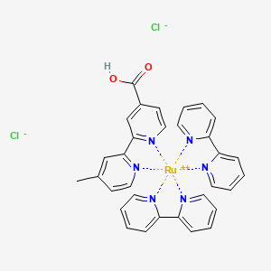 molecular formula C32H26Cl2N6O2Ru B12867816 Bis(2,2'-bipyridyl)(4'-methyl-[2,2']bipyridinyl-4-carboxylicacid)ruthenium(II)dichloride 