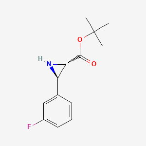 molecular formula C13H16FNO2 B12867837 Tert-butyl (2S,3R)-3-(3-fluorophenyl)aziridine-2-carboxylate 