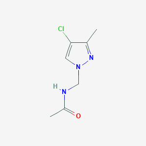 molecular formula C7H10ClN3O B12867858 N-((4-chloro-3-methyl-1H-pyrazol-1-yl)methyl)acetamide 
