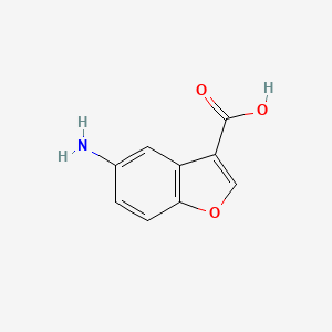 molecular formula C9H7NO3 B12867899 5-Aminobenzofuran-3-carboxylic acid 