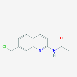 molecular formula C13H13ClN2O B12867901 N-(7-(chloromethyl)-4-methylquinolin-2-yl)acetamide 