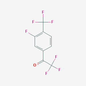 molecular formula C9H3F7O B12868020 4'-(Trifluoromethyl)-2,2,2,3'-tetrafluoroacetophenone 