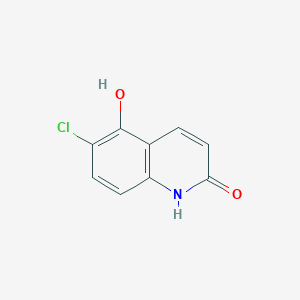 molecular formula C9H6ClNO2 B12868036 6-chloro-5-hydroxy-2(1H)-quinolinone 