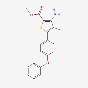 molecular formula C19H17NO3S B12868037 Methyl 3-amino-4-methyl-5-(4-phenoxyphenyl)thiophene-2-carboxylate 
