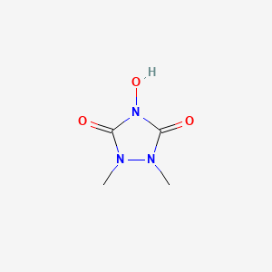 molecular formula C4H7N3O3 B12868040 4-Hydroxy-1,2-dimethyl-1,2,4-triazolidine-3,5-dione 