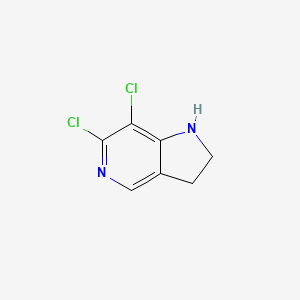 molecular formula C7H6Cl2N2 B12868045 6,7-Dichloro-2,3-dihydro-1H-pyrrolo[3,2-c]pyridine 