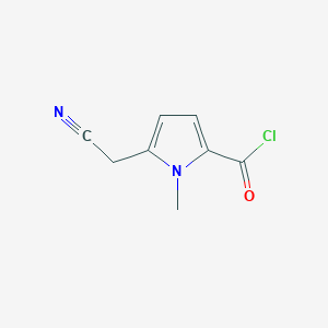 molecular formula C8H7ClN2O B12868055 5-(Cyanomethyl)-1-methyl-1H-pyrrole-2-carbonyl chloride CAS No. 52074-59-6