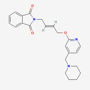 molecular formula C23H25N3O3 B12868059 (E)-2-(4-((4-(Piperidin-1-ylmethyl)pyridin-2-yl)oxy)but-2-en-1-yl)isoindoline-1,3-dione 