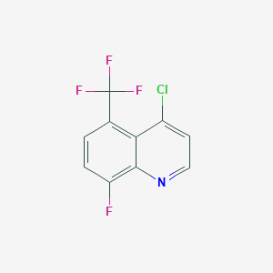 molecular formula C10H4ClF4N B12868071 4-Chloro-8-fluoro-5-(trifluoromethyl)quinoline 