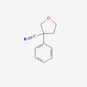 molecular formula C11H11NO B12868103 3-Phenyltetrahydrofuran-3-carbonitrile 
