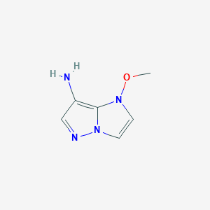 molecular formula C6H8N4O B12868187 1-Methoxy-1H-imidazo[1,2-b]pyrazol-7-amine 