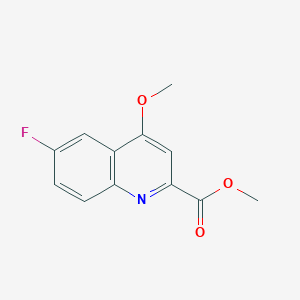 molecular formula C12H10FNO3 B12868261 Methyl 6-fluoro-4-methoxyquinoline-2-carboxylate 