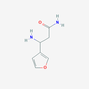 molecular formula C7H10N2O2 B12868266 3-Amino-3-(furan-3-yl)propanamide 