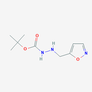 molecular formula C9H15N3O3 B12868306 Tert-butyl 2-(isoxazol-5-ylmethyl)hydrazinecarboxylate 