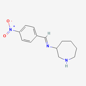molecular formula C13H17N3O2 B12868325 Azepan-3-yl-(4-nitro-benzylidene)-amine 