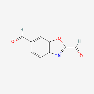 molecular formula C9H5NO3 B12868357 Benzo[d]oxazole-2,6-dicarbaldehyde 