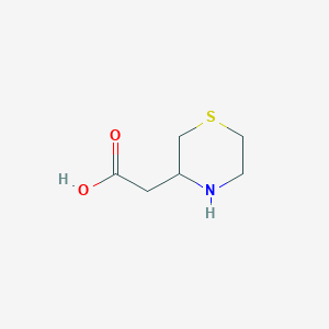 molecular formula C6H11NO2S B12868378 2-(Thiomorpholin-3-yl)acetic acid 