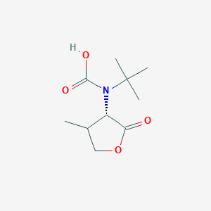 molecular formula C10H17NO4 B12868389 tert-Butyl((3S)-4-methyl-2-oxotetrahydrofuran-3-yl)carbamic acid 