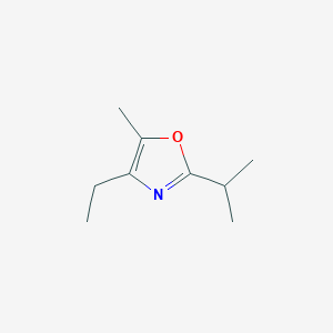 molecular formula C9H15NO B12868420 4-Ethyl-5-methyl-2-(1-methylethyl)oxazole CAS No. 84027-96-3