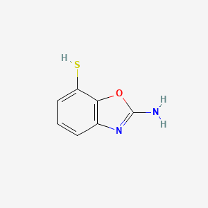 molecular formula C7H6N2OS B12868561 2-Aminobenzo[d]oxazole-7-thiol 
