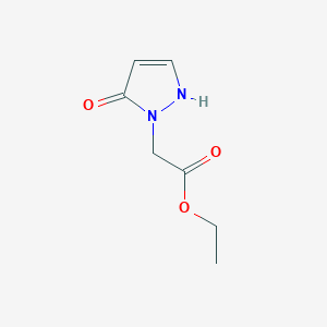 molecular formula C7H10N2O3 B12868595 Ethyl 2-(5-hydroxy-1H-pyrazol-1-yl)acetate 