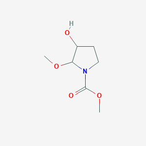 molecular formula C7H13NO4 B12868693 Methyl 3-hydroxy-2-methoxypyrrolidine-1-carboxylate 