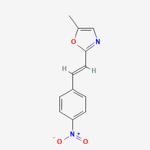 molecular formula C12H10N2O3 B12868731 5-Methyl-2-(4-nitrostyryl)oxazole 