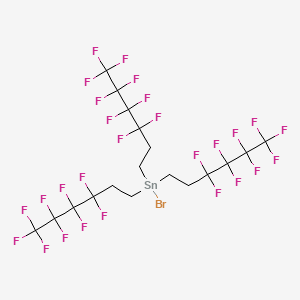 molecular formula C18H12BrF27Sn B1286880 Tris(3,3,4,4,5,5,6,6,6-nonafluorohexyl)tin bromide CAS No. 240497-37-4