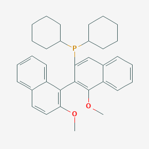 molecular formula C34H39O2P B12868888 Dicyclohexyl(1',2-dimethoxy-[1,2'-binaphthalen]-3'-yl)phosphine 