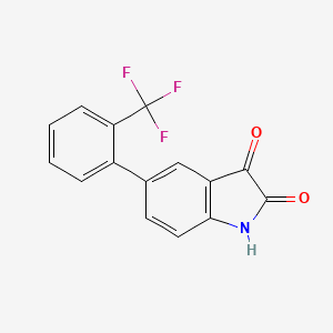 molecular formula C15H8F3NO2 B12868909 5-[2-(Trifluoromethyl)phenyl]-1H-indole-2,3-dione 