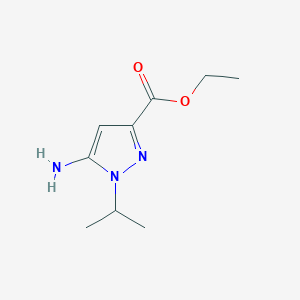 molecular formula C9H15N3O2 B12868937 Ethyl 5-amino-1-isopropyl-1H-pyrazole-3-carboxylate 