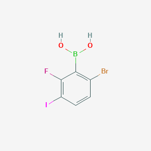 molecular formula C6H4BBrFIO2 B1286894 6-Bromo-2-fluoro-3-iodophenylboronic acid CAS No. 1072951-90-6