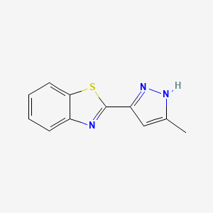 molecular formula C11H9N3S B12868981 2-(5-Methyl-1H-pyrazol-3-yl)benzo[d]thiazole 