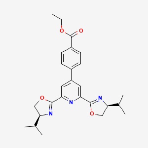 molecular formula C26H31N3O4 B12868984 Ethyl 4-(2,6-bis((S)-4-isopropyl-4,5-dihydrooxazol-2-yl)pyridin-4-yl)benzoate 