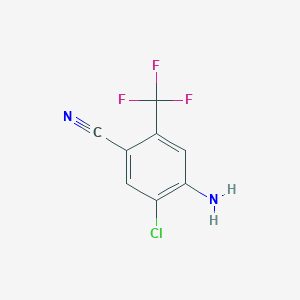 molecular formula C8H4ClF3N2 B1286907 4-Amino-5-chloro-2-(trifluoromethyl)benzonitrile CAS No. 888073-09-4