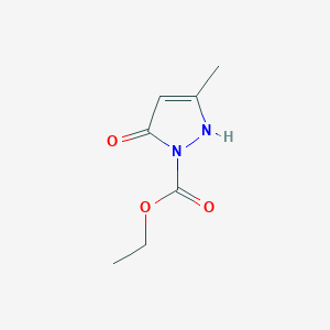molecular formula C7H10N2O3 B12869125 Ethyl 5-hydroxy-3-methyl-1H-pyrazole-1-carboxylate 