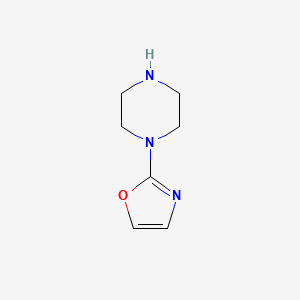 molecular formula C7H11N3O B12869165 2-(Piperazin-1-yl)oxazole 