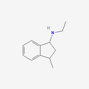 molecular formula C12H17N B12869210 Ethyl-(3-methyl-indan-1-YL)-amine 