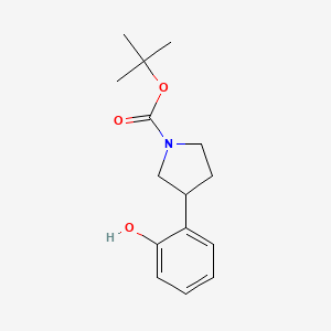 molecular formula C15H21NO3 B12869211 tert-Butyl 3-(2-hydroxyphenyl)pyrrolidine-1-carboxylate 