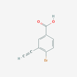 molecular formula C9H5BrO2 B12869239 4-Bromo-3-ethynylbenzoic acid 