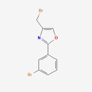 molecular formula C10H7Br2NO B12869298 4-(Bromomethyl)-2-(3-bromophenyl)oxazole 