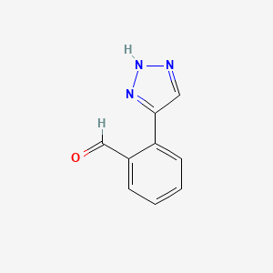 molecular formula C9H7N3O B12869314 2-(1H-1,2,3-Triazol-5-yl)benzaldehyde 