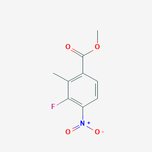 molecular formula C9H8FNO4 B12869332 Methyl 3-fluoro-2-methyl-4-nitrobenzoate 