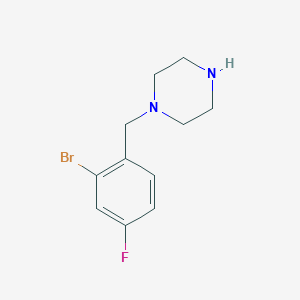 2-Bromo-4-fluoro-1-(piperazinomethyl)benzene