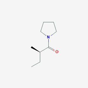 molecular formula C9H17NO B12869468 Pyrrolidine, 1-[(2R)-2-methyl-1-oxobutyl]-(9CI) 