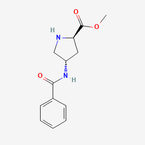 molecular formula C13H16N2O3 B12869518 rel-(2R,4S)-Methyl 4-benzamidopyrrolidine-2-carboxylate 